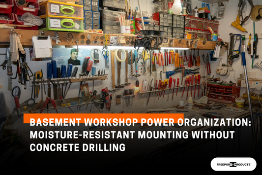 Basement Workshop Power Organization: Moisture-Resistant Mounting Without Concrete Drilling